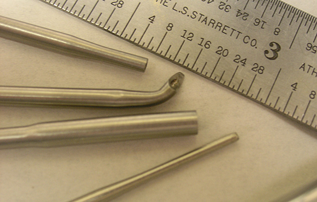 Small swaged medical parts from 304 stainless steel